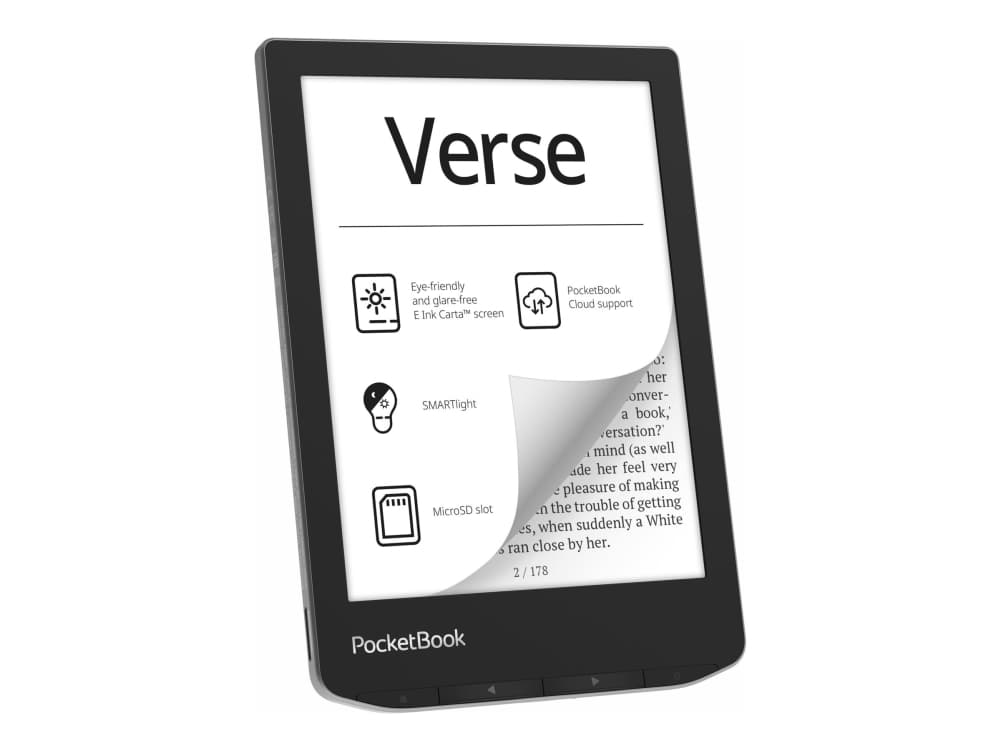 PocketBook Verse - e-kirjojen lukulaite - Linux 3.10.65 - 8 GB - 6 16 harmaasävyistä (4-bittistä) E Ink Carta (758 x 1024) - kosketusnäyttö - microSD-sisääntulo - Wi-Fi - sinivalkoinen valoisa
