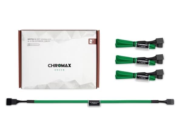 Noctua NA-SEC1 CHROMAX.GREEN, Kaapelin pidennys, Vihreä, 4-nastainen, Naarasliitin, Naarasliitin, 300 mm