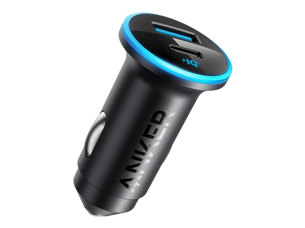 Anker 323 - Autovirtasovitin - 52,5 W - 3 A - IQ 3.0, pikalataus - 2 lähtöliitäntää (USB, 24-nastainen USB-C) - musta