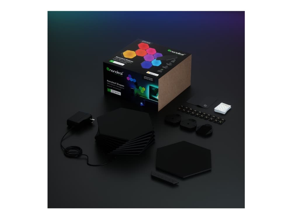 Nanoleaf Shapes Starter Kit - Valopaneelisarja - LED - kuusikulmio - musta