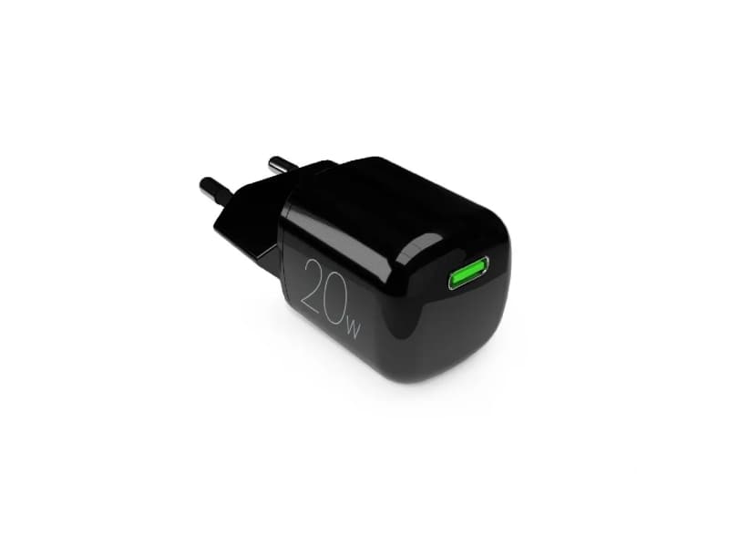 PURO MiniPro seinälaturi GaN - Virtalaturi 1 x USB-C 20W PD (musta)