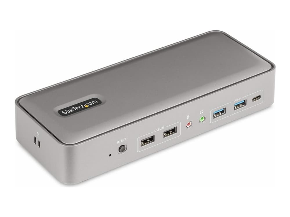 StarTech.com 129UE-USBC-KVM-DOCK, 3840 x 2160 pikseliä, Ethernet LAN, 4K Ultra HD, 180 W, Hopea