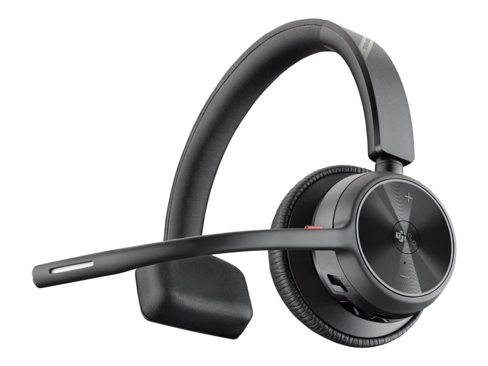 Poly Voyager 4310 - Voyager 4300 UC -sarja - kuulokkeet - korvassa - Bluetooth - langaton, kaapeli - USB-C - musta - Sertifioitu Microsoft Teamsille