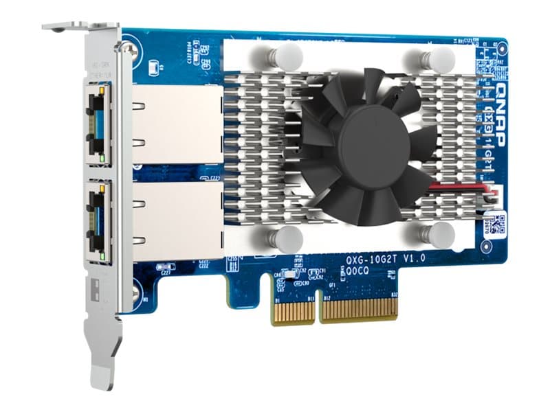 QNAP QXG-10G2T - Verkkosovitin - PCIe 3.0 x4 matala profiili - 100M/1G/2.5G/5G/10 Gigabit Ethernet x 2 - QNAP QGD-1600:lle