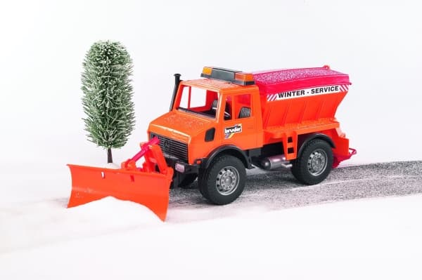 Bruder Mercedes-Benz Unimog winter service with plow blade toy