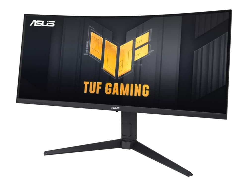 ASUS TUF Gaming VG34VQEL1A - LED-monitori - pelinäyttö - kaareva - 34 - 3440 x 1440 UWQHD @ 100 Hz - VA - 300 cd/m² - 3000:1 - HDR10 - 1 ms - 2xHDMI, DisplayPort - kaiuttimet - musta