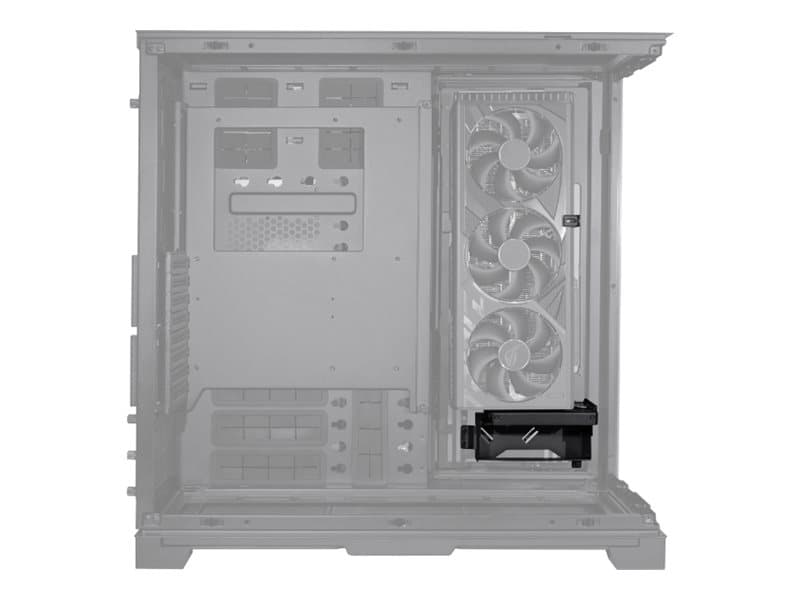 Lian Li O11DEXL-1X Upright GPU Bracket - musta - muunnossarja Lian Li O11DEXL-W:lle - pystysuora näytönohjaimen kiinnitys - PCI-korttipaikkainen kiinnike - ilman riser-kaapelia - 4-korttipaikkaisille näytönohjaimille (O11DEXL-1X)