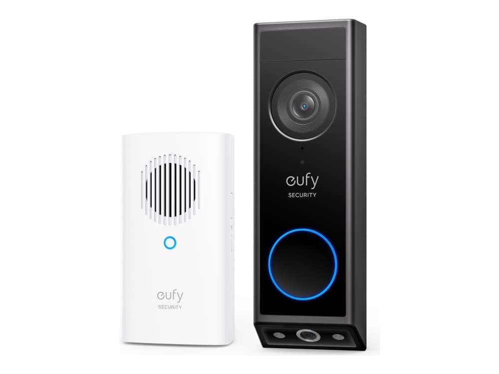 Eufy Video Doorbell 2K - Älykäs ovikello ja kello - kameralla - langaton - musta - Edge HomeBase Minillä