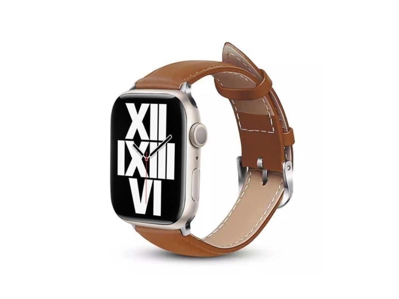 Crong Noble Band - Luonnollinen nahkaranneke Apple Watchille 38/40/41 mm (Mokka)