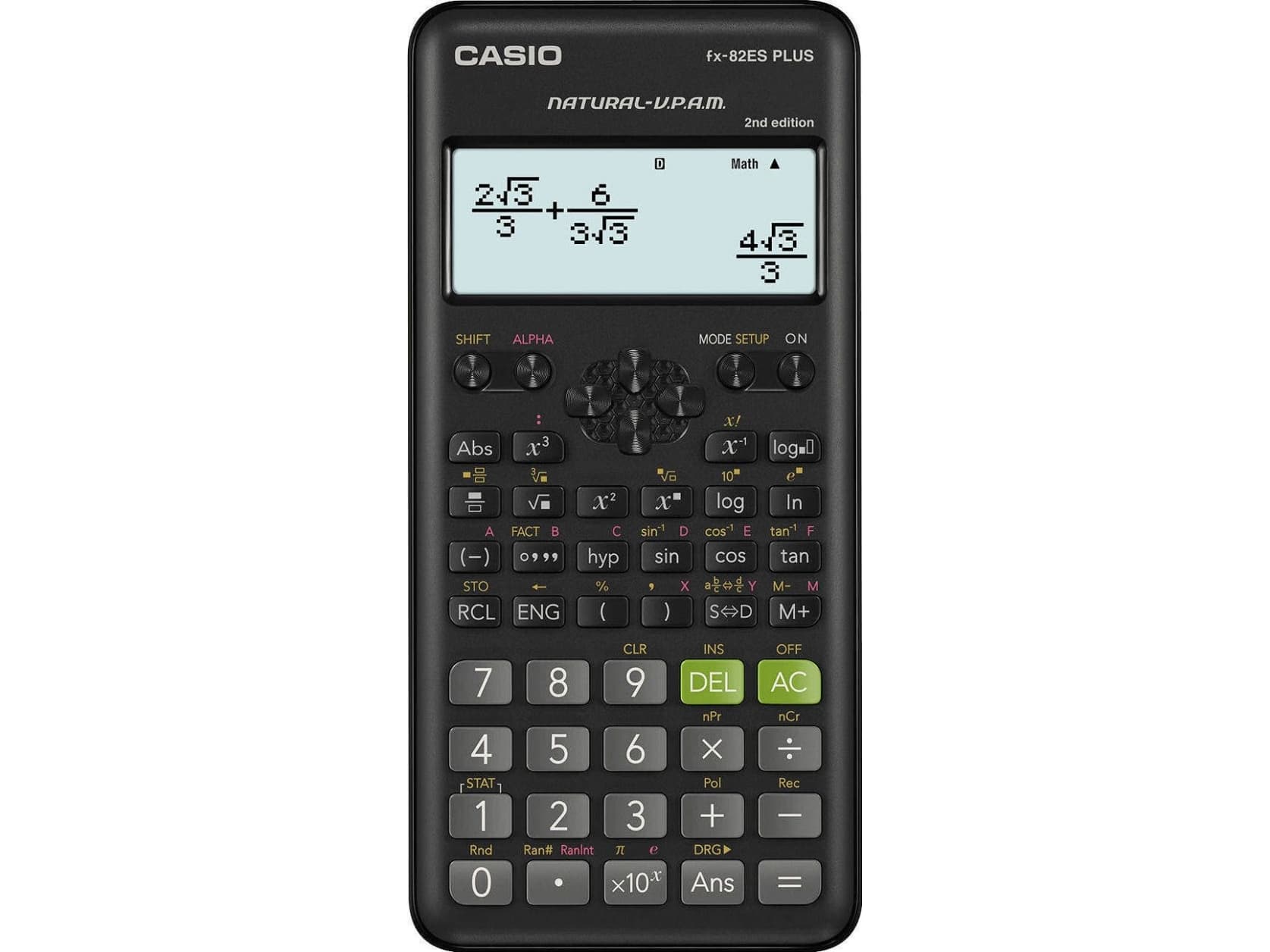 Casio FX-82ES PLUS-2, Tasku, Funktiolaskin, 12 lukua, Akku, Musta