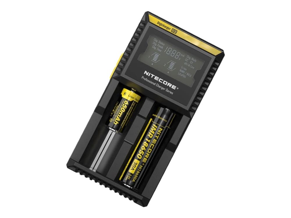 Nitecore D2, litiumjern fosfaatti (LiFePO4), litium-ioni (Li-Ion), Nikkeli-kadmium (NiCd), Nikkeli-metallihydrid..., AA, AAA, AAAA, C