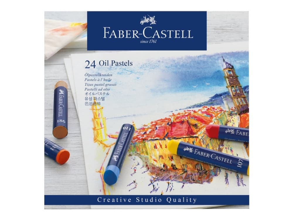 Faber-Castell Creative Studio - Liitu - öljypastelli - puulle, kartongille - valikoituja värejä (24 kpl)