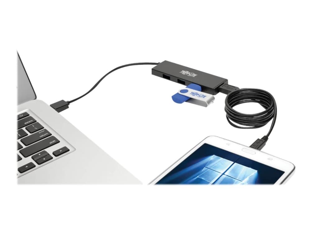 Tripp Lite U360-004-SLIM, USB 3.2 Gen 1 (3.1 Gen 1) Type-A, USB 2.0, USB 3.2 Gen 1 (3.1 Gen 1) Type-A, 5000 Mbit/s, Musta, Kiina, RoHS