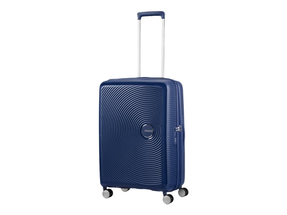 American Tourister Soundbox, Pyörivä, Sininen, 4 renkaita, Pyörivä pyörä, TSA-yhdistelmäluko, Vetoketju