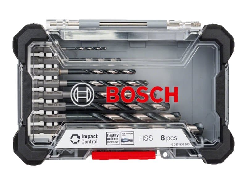 Bosch-tarvikkeet 2608577146 HSS Metalliporanteräsarja 8 kpl DIN 338 1/4 (6,3 mm) 1 setti 1 setti