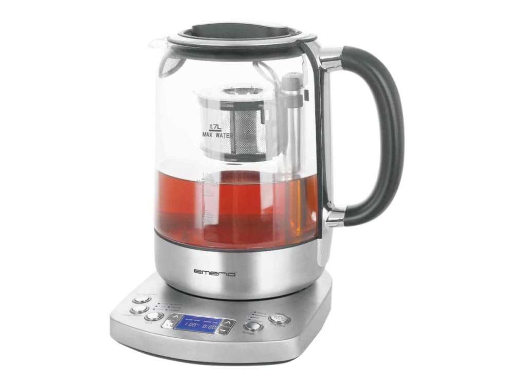 Emerio WK-122248, 1,7 L, 2200 W, Ruostumaton teräs, Läpinäkyvä, Säädettävä termostaatti, Johdoton, Pidä lämpimänä-toiminto