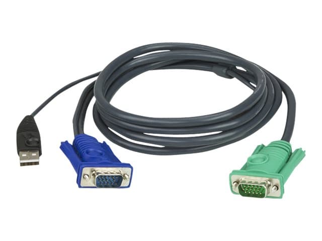ATEN Micro-Lite 2L-5205U - Kabel til tastatur / video / mus (KVM) - USB, HD-15 (VGA) (han) til 15 pin D-Sub (DB-15) (hun) - NET CS1708, CS1716 Master View max CS-1716 MasterView USB KVM Switch CS-1708 - KVM-kytkin CS-1708