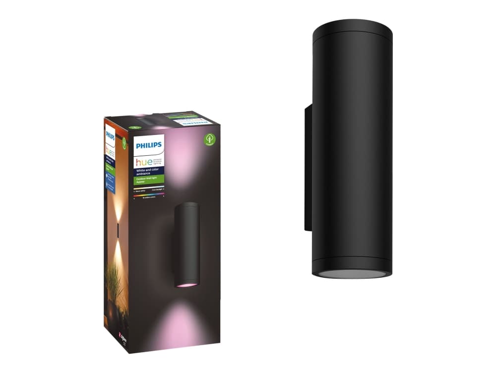 Philips Hue White and Color Ambiance Appear - Seinälamppu - LED - 2 pistoketta - 8 W (samanlainen 49 W) - 16 miljoonaa väriä - 2000-6500 K - musta