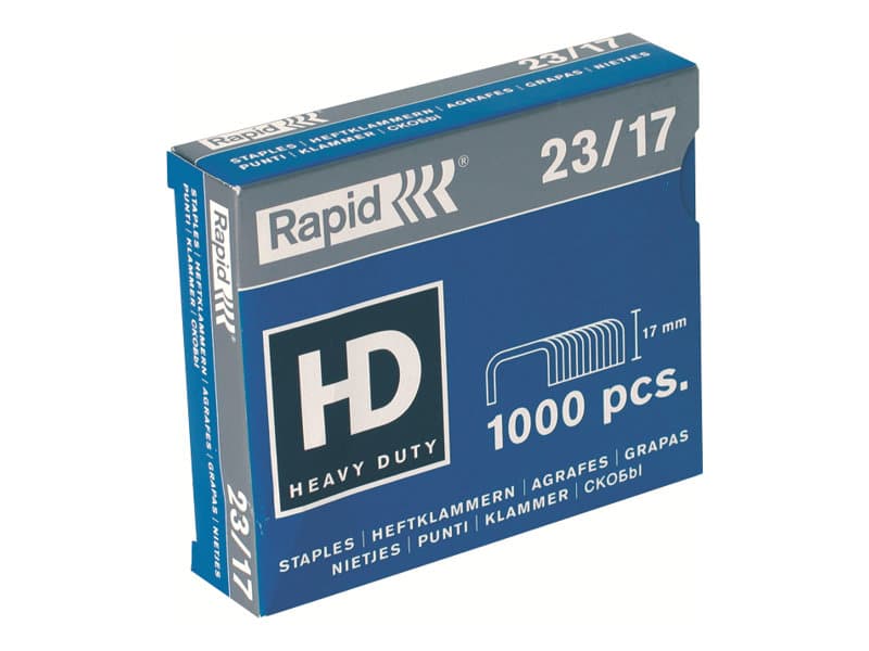 Rapid - Niitit - 23/10 - 17 mm - galvanoitu teräs - 1000 kpl pakkaus - Fashion HD210:lle