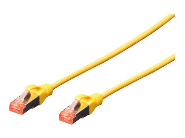 DIGITUS Professional - Liitäntäkaapeli - RJ-45 (han) til RJ-45 (han) - 5 m - SFTP, PiMF - CAT 6e - IEEE 802.3 - halogenfri, formet, knastfri - gul (pakke med 10)