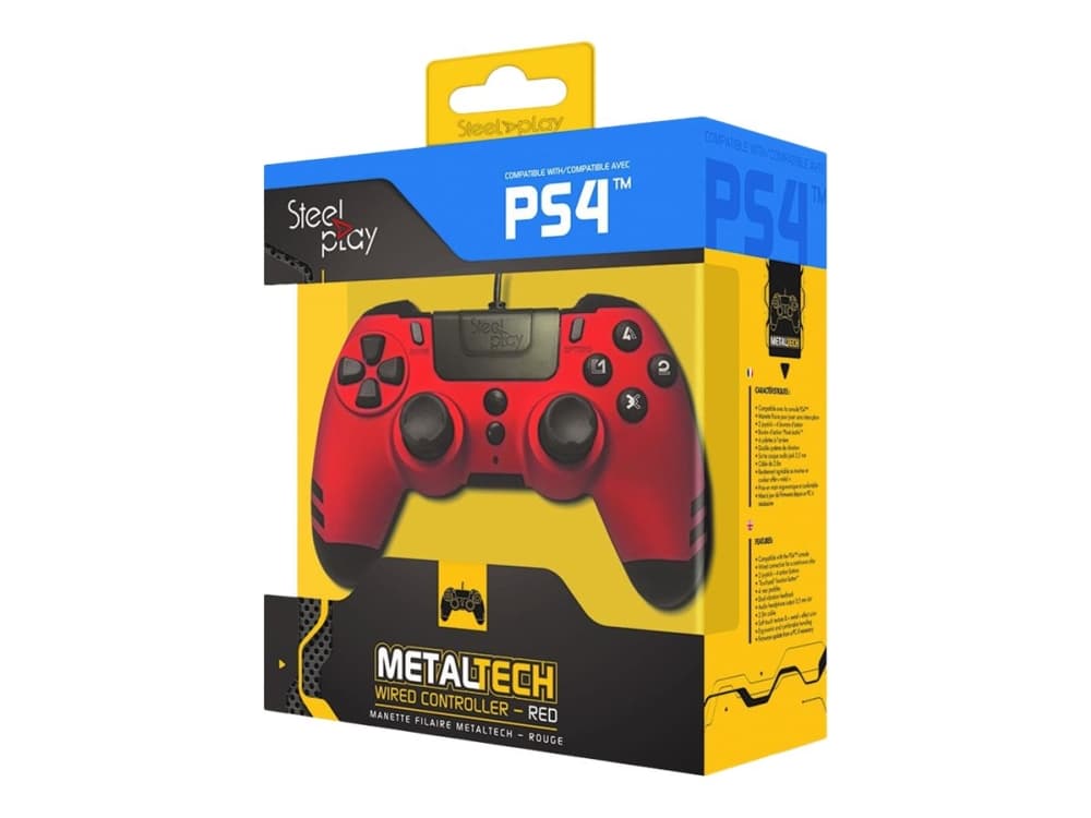 Steelplay MetalTech - Gamepad - kabling - Ruby Red - PC:lle, Sony PlayStation 3:lle ja Sony PlayStation 4:lle