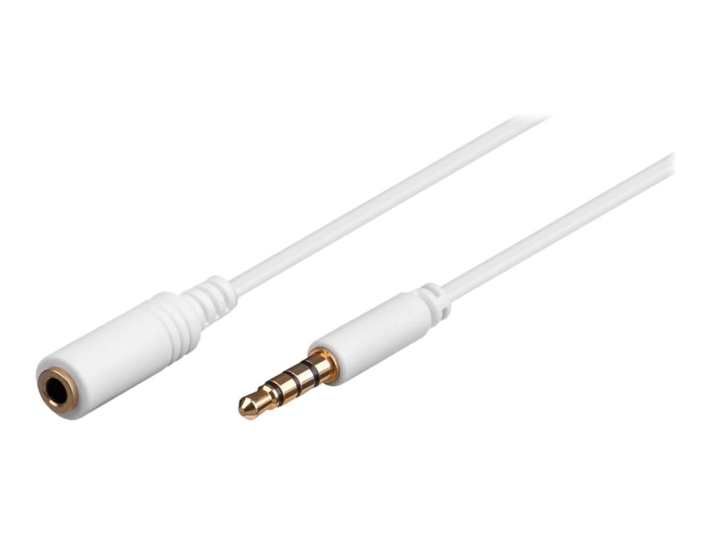 goobay - Audiojatkokaapeli - stereo miniliitin uros stereo miniliitin naaras - 3 m - valkoinen