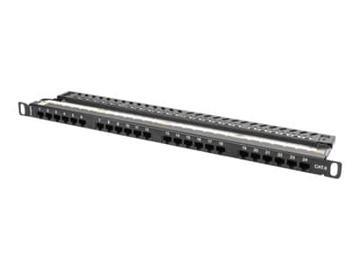 Lanberg PPU6-0024-B - Liitäntäpaneeli - CAT 6 - UTP - RJ-45 X 24 - lajittelu, RAL 9004 - 0.5U - 19 - 0.5U - 19