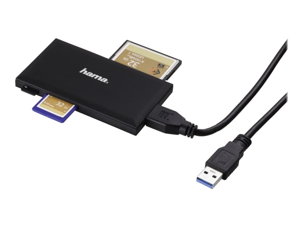 Hama Multi-Card Reader - Kortinlukija (CF 1, MS, SD, MS Duo, MS PRO Duo, microSD, SDHC, microSDHC, MS PRO-HG Duo, SDXC, microSDXC) - USB 3.0