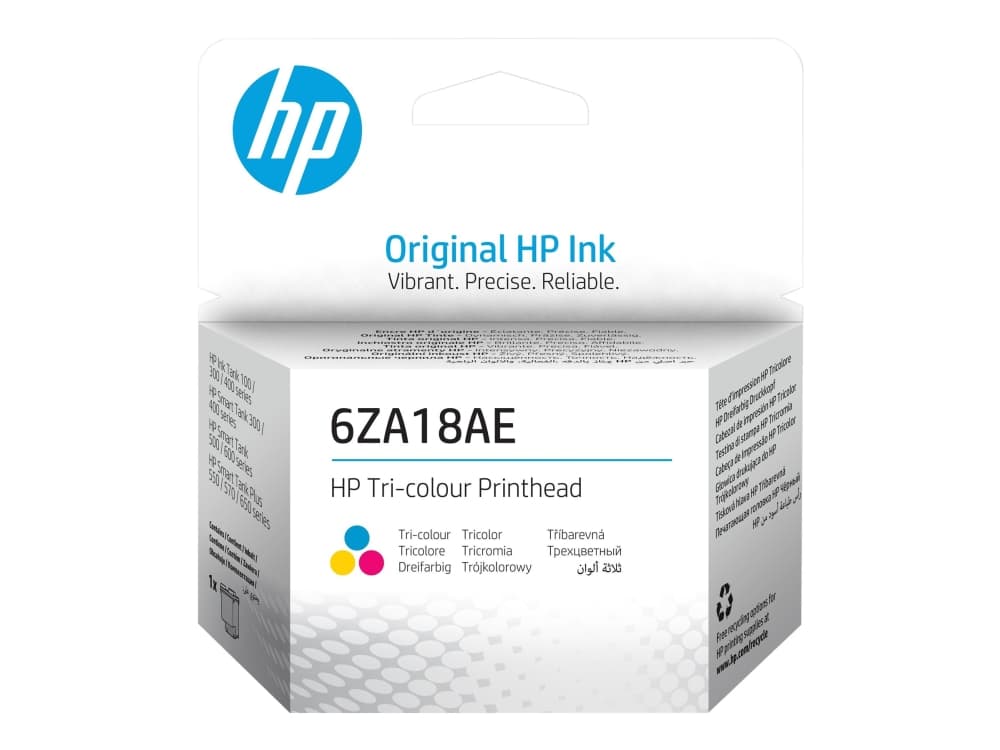 HP 6ZA18AE, HP Tank 455, 457, 5100, 550, 555, 559, 570, 655, HP Smart Tank Plus 650 Wirelses All-in-One, Lämpömustesuihkutulostin, Syaani, Magenta, Keltainen, Malesia, 113 mm, 37 mm