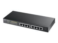 Zyxel GS1900-8HP v3 PoE, Hallittu, L2, Gigabit Ethernet (10/100/1000), Täysin kaksipuolinen, Power over Ethernet -tuki
