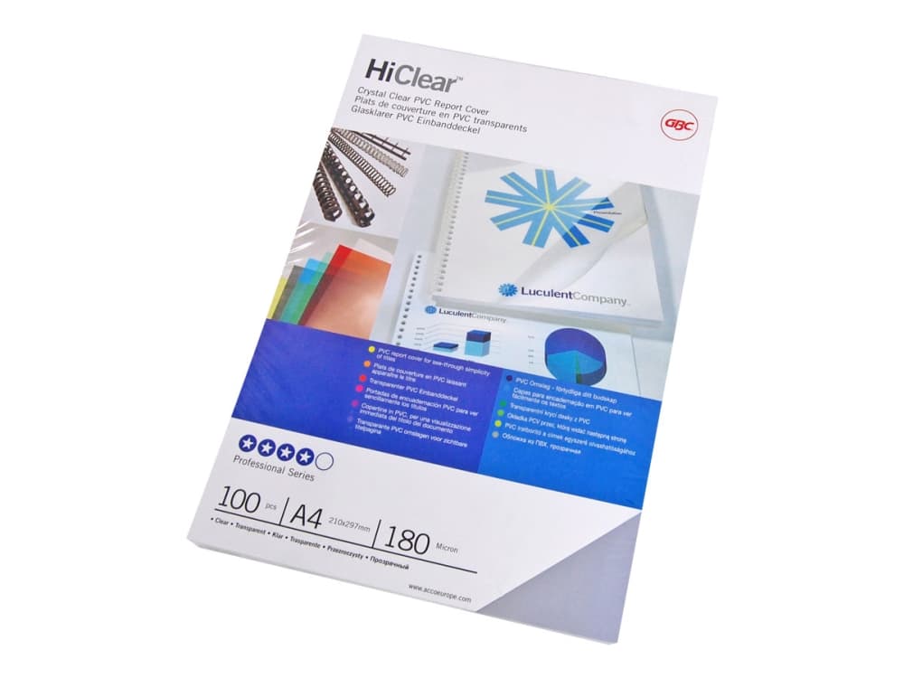 Sidontakansi GBC HiClear A3 PVC 180 mikronia Kirkas (Clear)