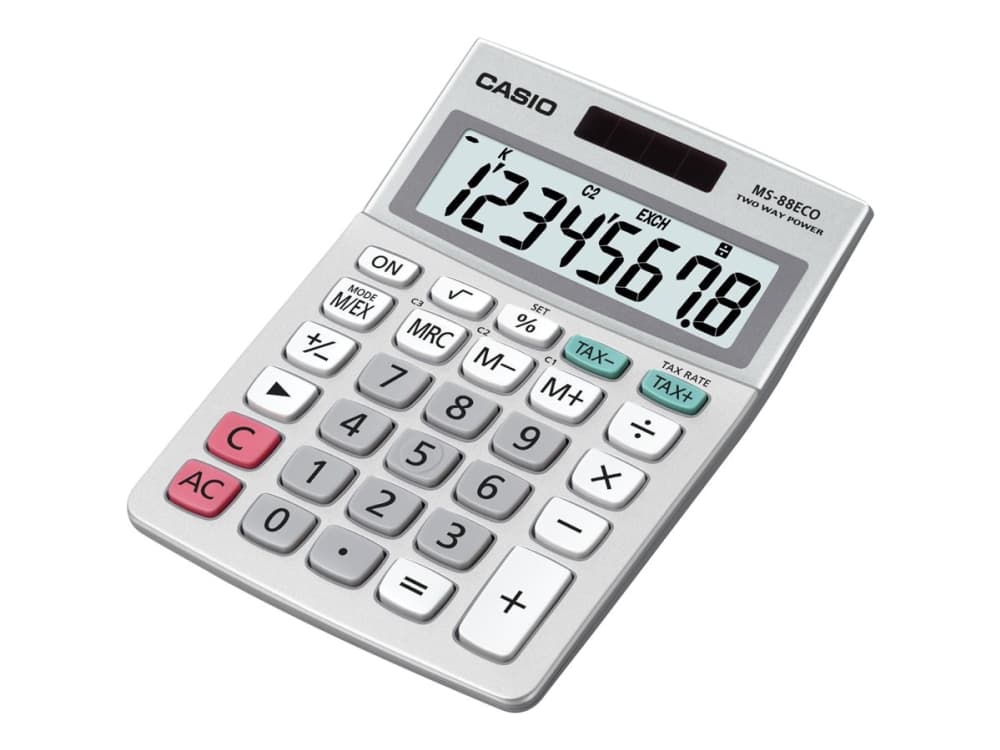 Casio MS-88ECO, Työpöytä, Näyttölaskin, 8 lukua