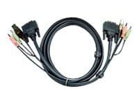 ATEN 2L-7D03UI - Video / USB / äänikaapeli - USB, stereo minijakki, DVI-D (uros) - stereo minijakki, USB tyyppi B, DVI-D (uros) - 3 m - ATEN CS1768:lle