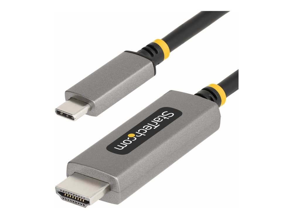 StarTech.com 10ft (3m) USB-C HDMI-sovitinkaapeli, 8K 60Hz, 4K 144Hz, HDR10, USB Type-C to HDMI 2.1 Video Converter Cable, USB-C DP Alt Mode/USB4/Thunderbolt 3/4 yhteensopiva - USB-C kannettava tietokone HDMI-monitoriin (136B-USBC-HDMI213M) - Adapterikaapeli - 24 pin USB-C han til HDMI han - 3 m - avaruusharmaa - aktiivinen, 8K60 Hz tuki, 4K144 Hz tuki