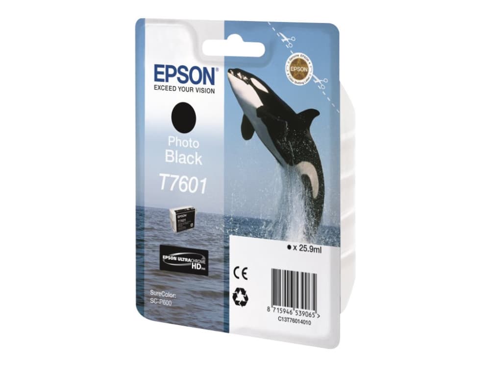 Epson T7601 valokuvamusta, Valokuva musta, Väripohjainen muste, 25,9 ml, 1 kpl