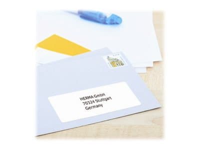 HERMA 10019, Valkoinen, Paperi, Laser/Inkjet, Matta, Irroitettava, Pyöristetty suorakulmio