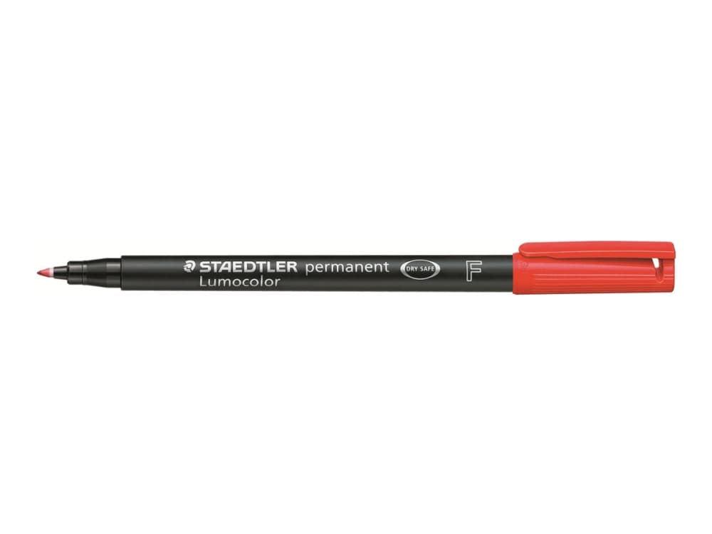 Staedtler Lumocolor 318-2, Punainen, Pyöreä pää, Musta, Punainen, Polypropeeni (PP), Hienojakoinen, 0,6 mm