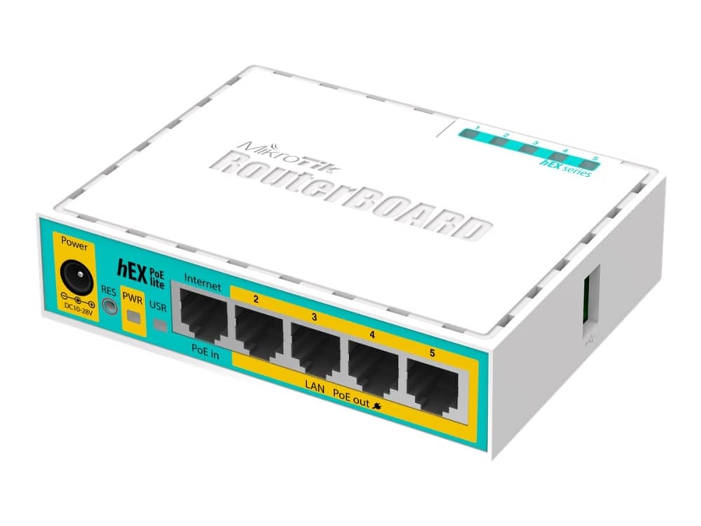 Mikrotik hEX PoE lite, Ethernet WAN, Nopea Ethernet, Valkoinen