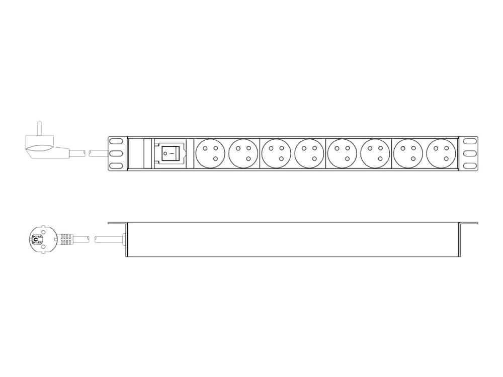DIGITUS PDU 1U 8xCEE7/5 lähtöä 230V/16A musta