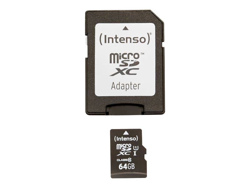 Intenso Premium - Flash-muistikortti (microSDXC-SD-sovitin sisältyy) - 64 GB - UHS Class 1 / Class10 - microSDXC UHS-I