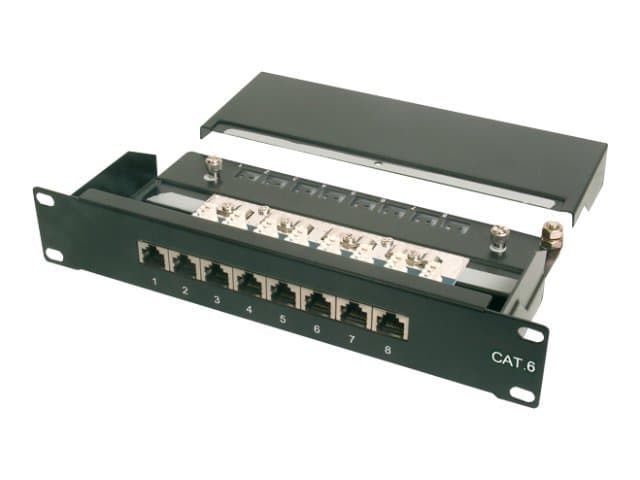 Digitus DN-91608S, RJ-45, Telinekiinnitys, 1U, musta, UL, 180 mm