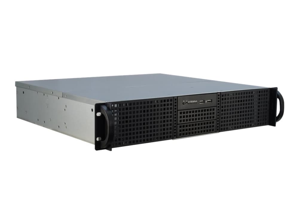 Inter-Tech 2U-20240, Teline, Palvelin, Musta, ATX, mikro ATX, Mini-ATX, Terästä, HDD, Verkko, Teho