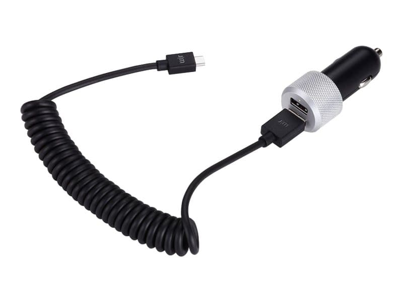 JustMobile Highway Max - Autovirtasovitin - 2,1 A - 2 lähtöliitäntää (USB) - kaapelissa: Micro-USB