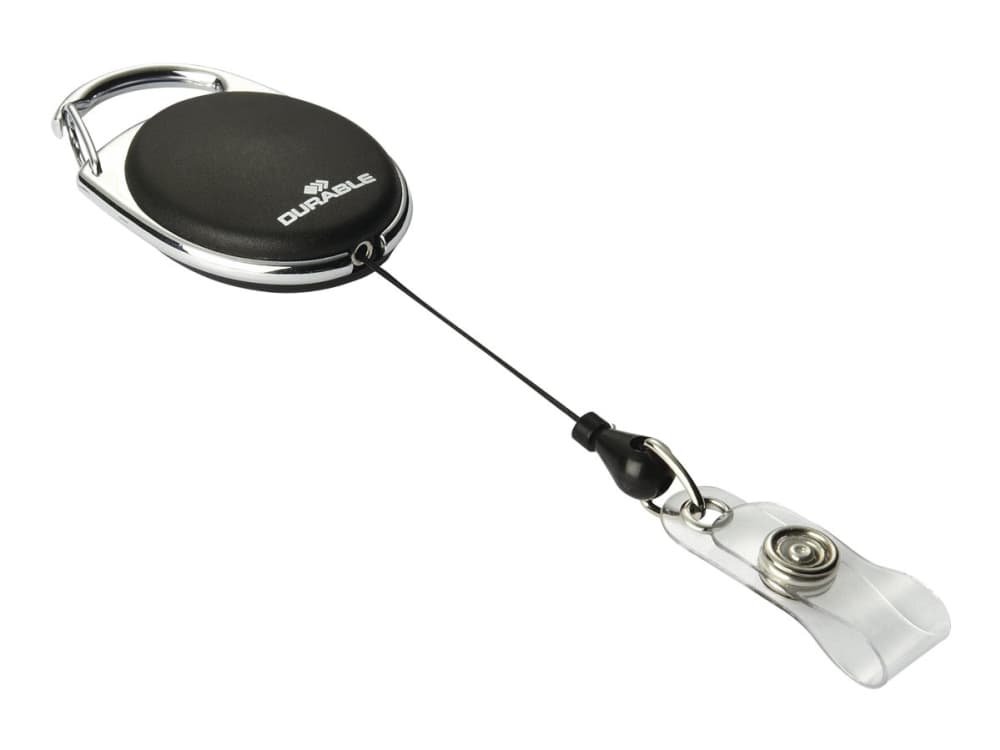 Durable BADGE REEL STYLE, Nimikortti jojolla, Musta, 10 kpl, Metalli, 80 cm