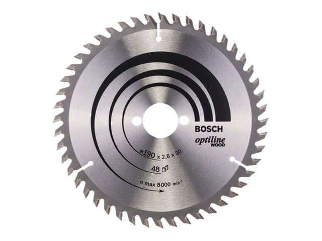 Bosch tarvikkeet Optiline 2608640617 Karbidikärkinen pyörösahanterä 190 x 30 x 2,6 mm Hampaiden lukumäärä (tuumaa kohti): 48 1 kpl