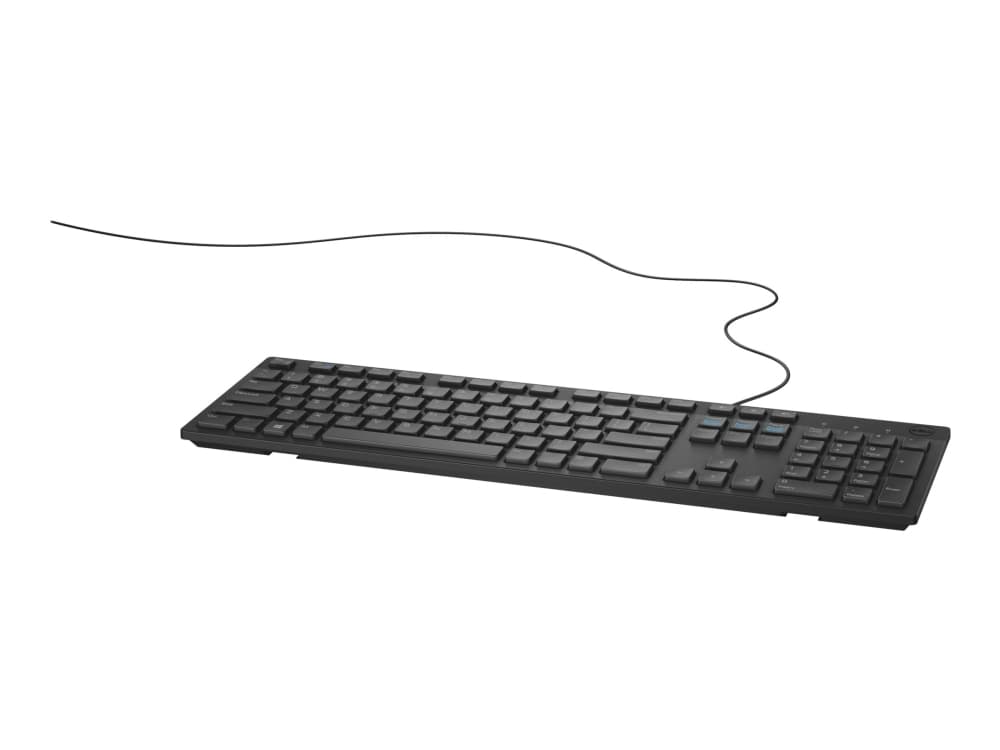 DELL KB216, Täysikokoinen (100 %), Langallinen, USB, Kalvokytkin, QWERTY, Musta