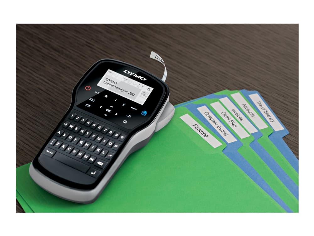 DYMO LabelManager ™ 280 QWERTY, QWERTY, D1, Lämpösiirto, 180 x 180 DPI, 15 mm/s, musta, Hopea