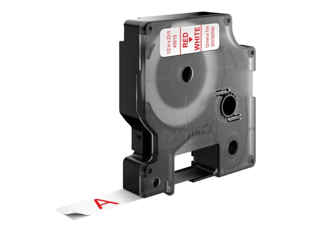 DYMO D1 - vakiopolyesteritarrat - Punainen valkoisella -12mm x 7m, Punainen valkoisella, Polyesteri, Belgia, -18 - 90 °C, DYMO, LabelManager, LabelWriter 450 DUO