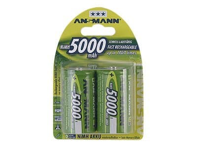 ANSMANN - Akku 2 x D - NiMH - (ladattava) - 5000 mAh