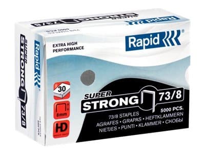 Rapid Niitit SuperStrong 73/8 Galvanoitu 5000/ltk, Niittipakkaus, 8 mm, 5000 niitit, 73/8, Ruostumaton teräs, 30 arkkia